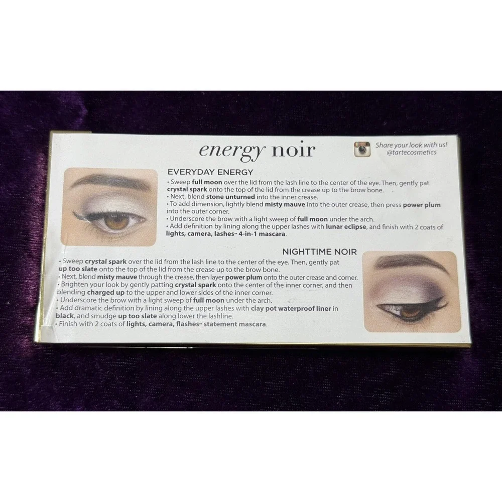 Tarte ENERGY NOIR‎ Palette Clay Eyeshadow Blush Highlighter Makeup Cosmetic NIB